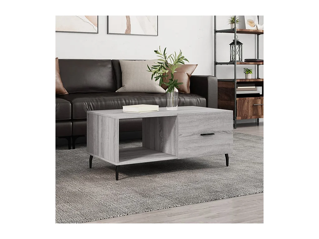 Table basse sonoma gris 90x50x40 cm bois d'ingénierie