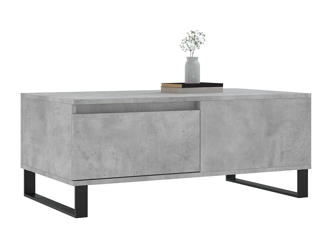 Salontafel 90x50x36,5 cm bewerkt hout betongrijs