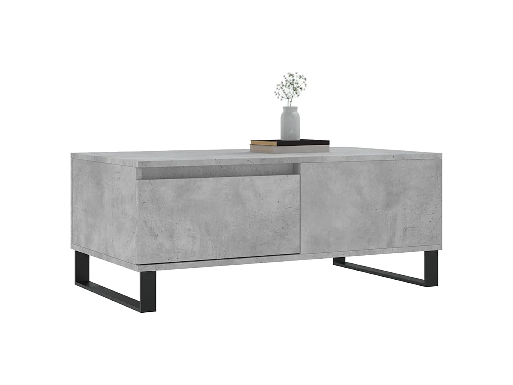 Table basse Gris béton 90x50x36,5 cm Bois d'ingénierie
