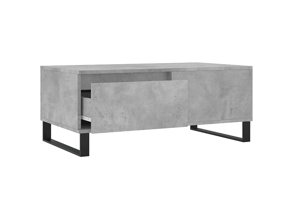 Table basse Gris béton 90x50x36,5 cm Bois d'ingénierie