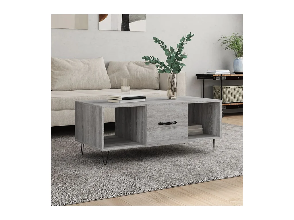 Couchtisch Grau Sonoma 102x50x40 cm Holzwerkstoff