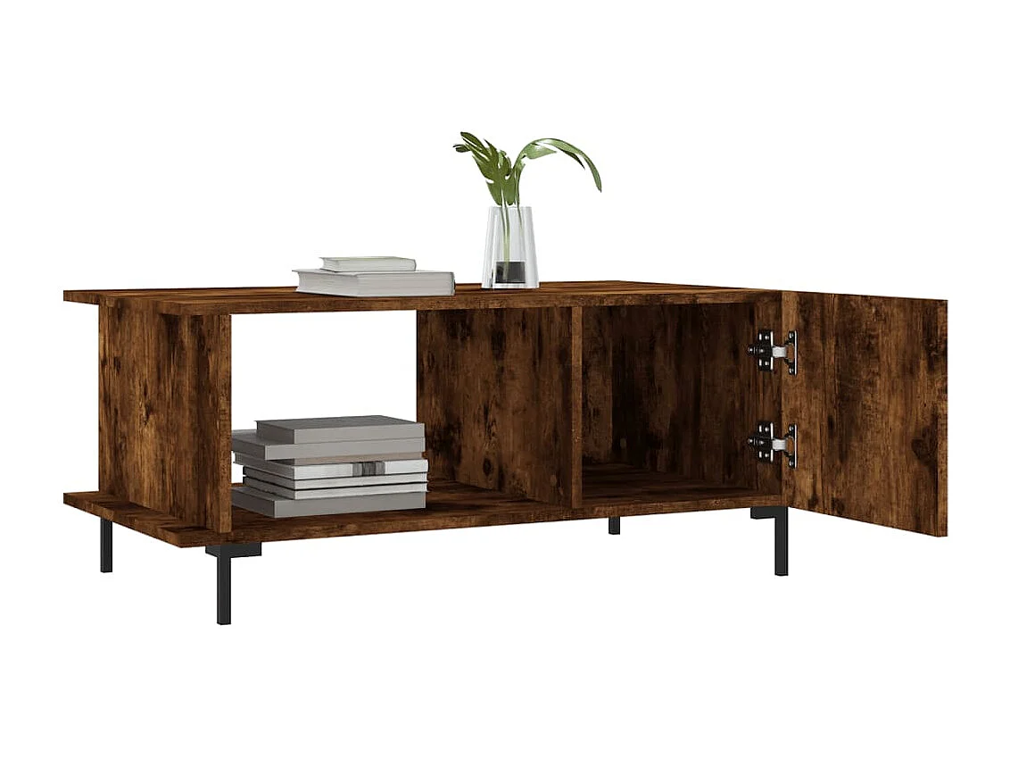 Tavolino da Salotto Rovere Fumo 90x50x40cm in Legno Multistrato