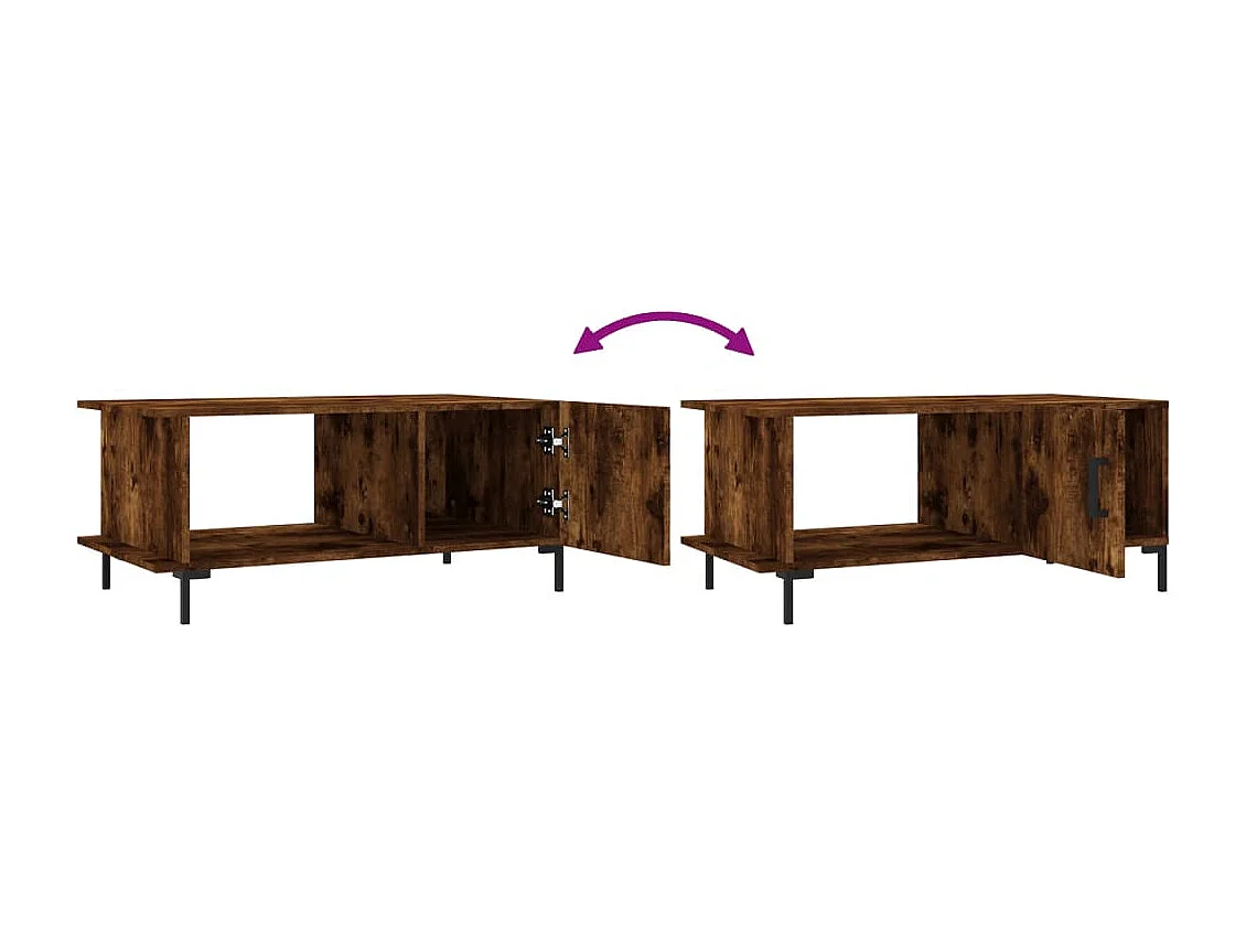 Tavolino da Salotto Rovere Fumo 90x50x40cm in Legno Multistrato