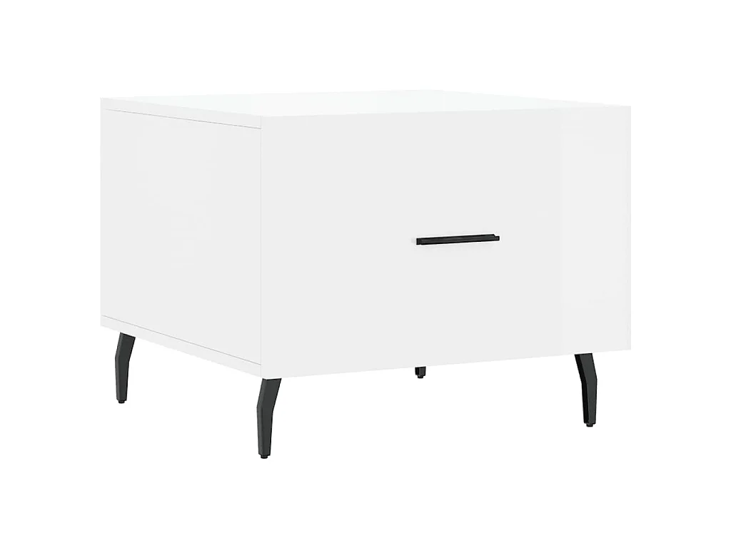 Mesa de centro madera de ingeniería brillo blanco 50x50x40 cm