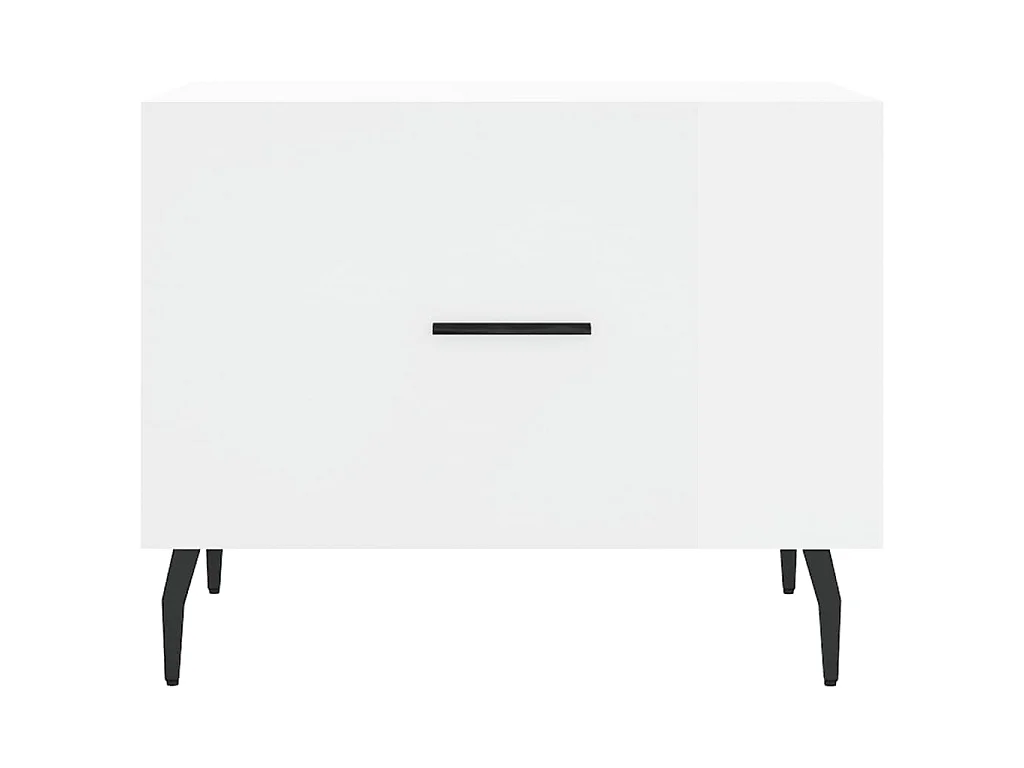Mesa de centro madera de ingeniería brillo blanco 50x50x40 cm