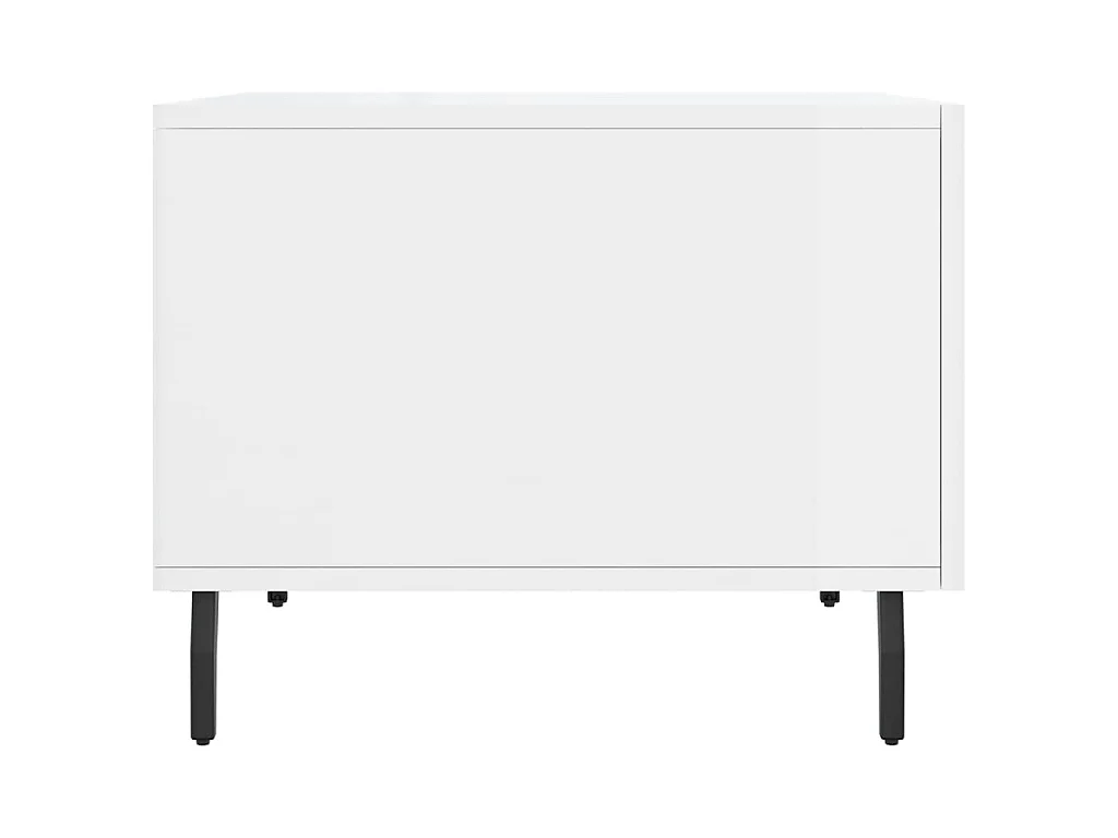 Mesa de centro madera de ingeniería brillo blanco 50x50x40 cm