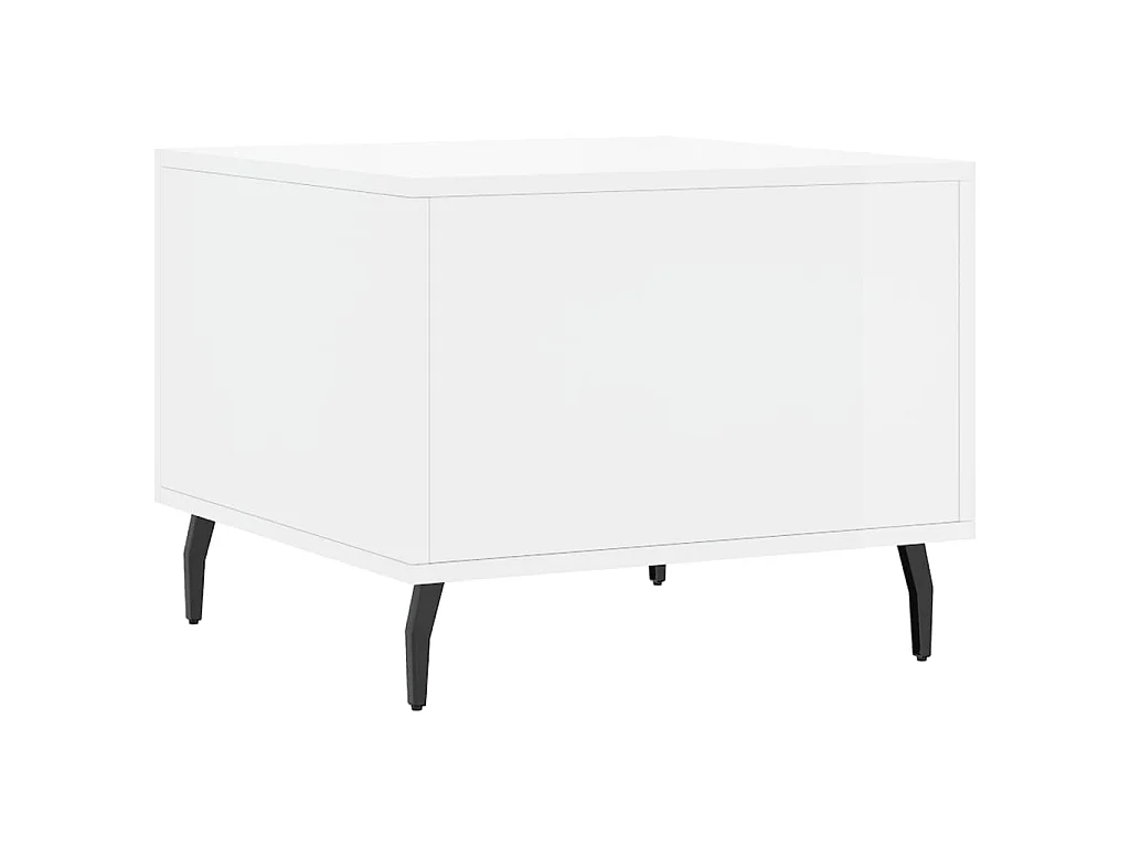 Mesa de centro madera de ingeniería brillo blanco 50x50x40 cm