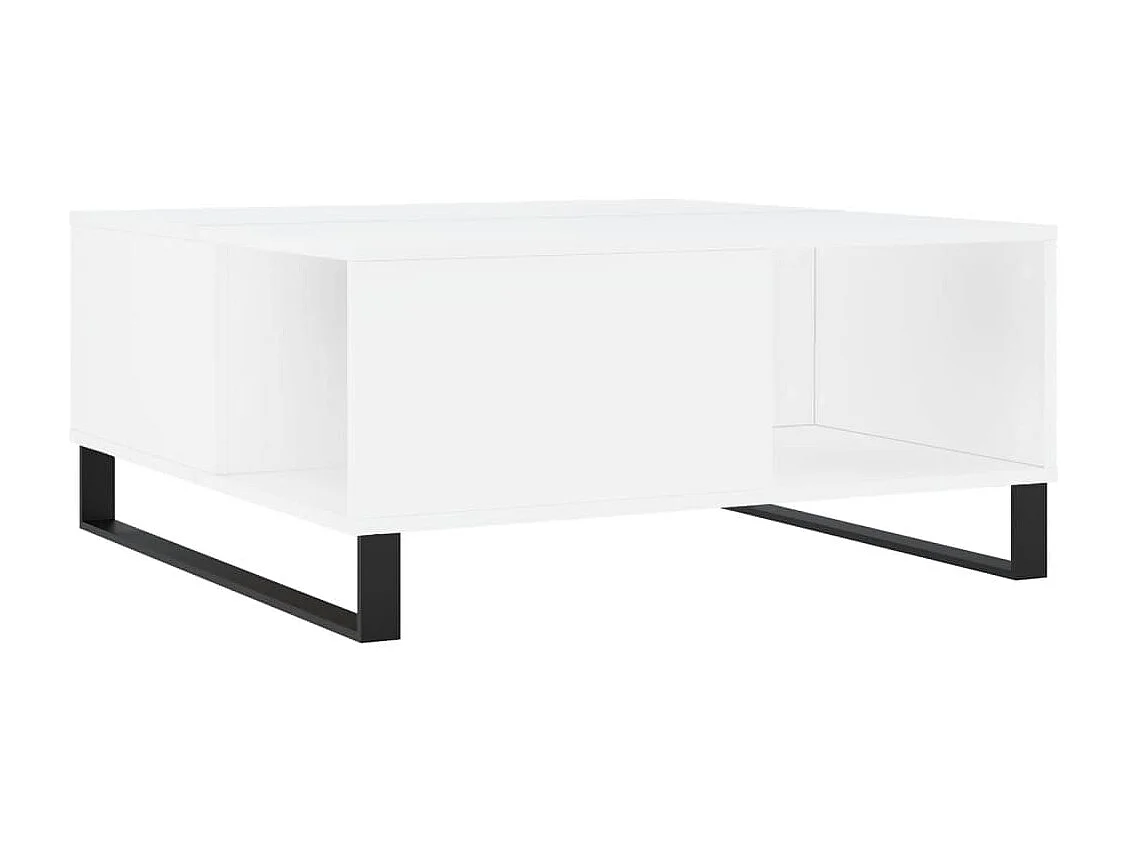 Mesa de centro madera contrachapada blanco 80x80x36,5 cm