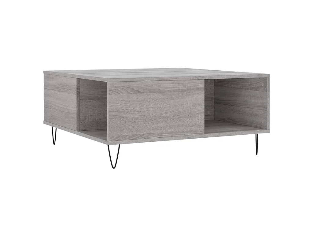 Tavolino Salotto Grigio Sonoma 80x80x36,5 cm Legno Multistrato