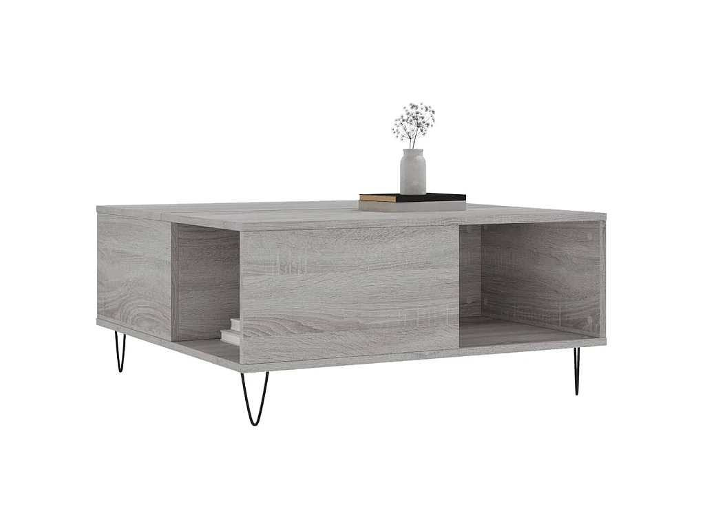 Couchtisch Grau Sonoma 80x80x36,5 cm Holzwerkstoff