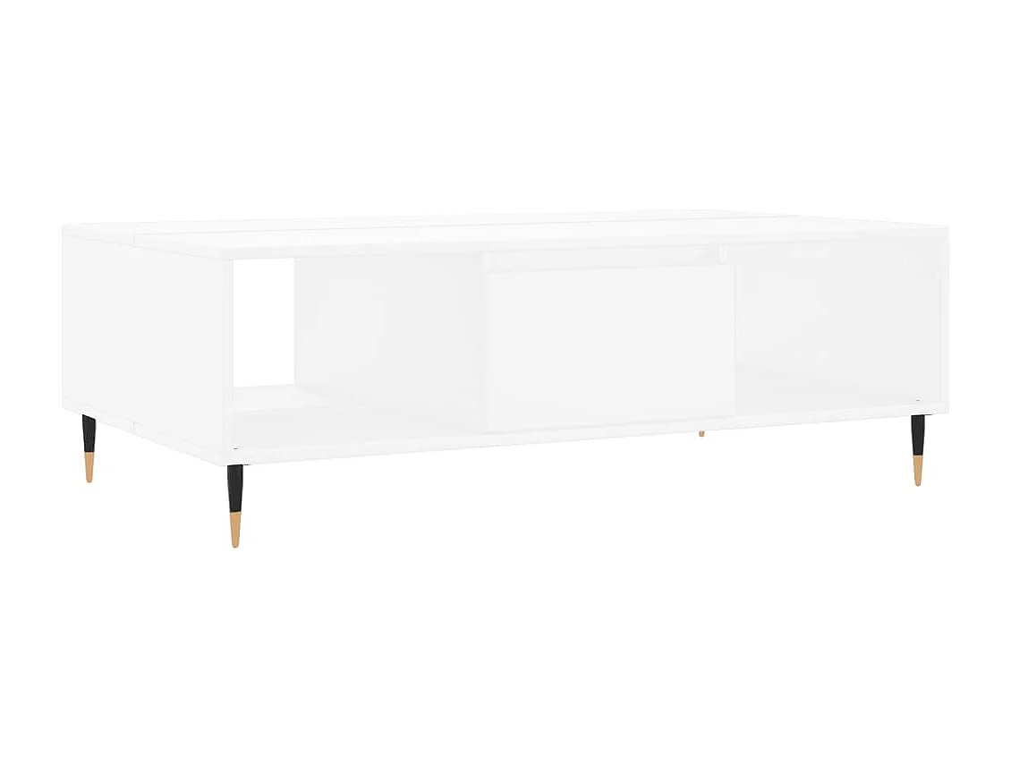 Table basse blanc 104x60x35 cm bois d'ingénierie