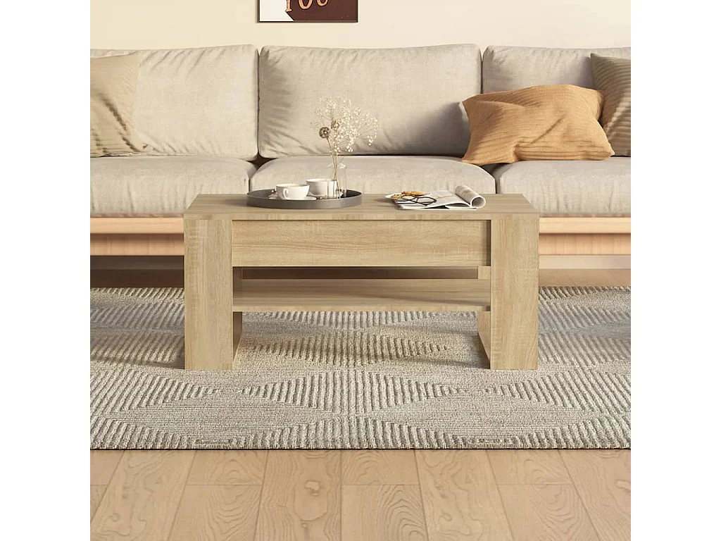 Mesa de centro 102x55x45 cm madeira processada carvalho sonoma