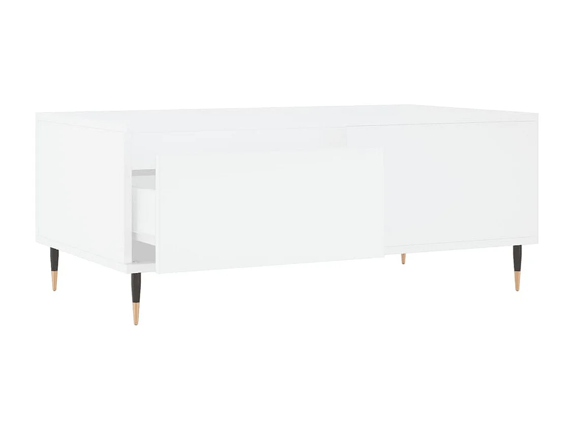 Mesa de centro madera contrachapada blanco 90x50x36,5 cm