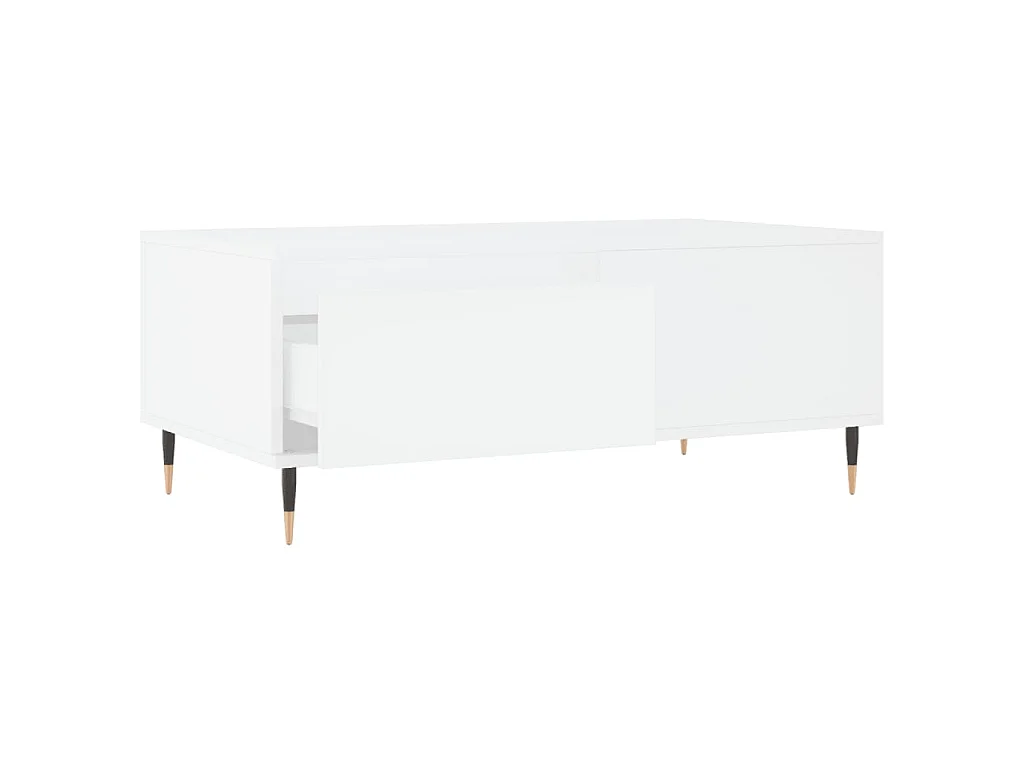 Tavolino da Salotto Bianco 90x50x36,5 cm in Legno Multistrato