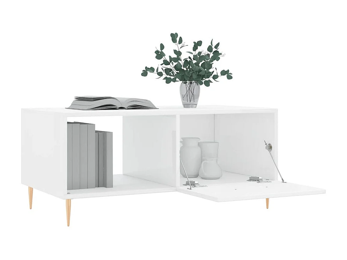 Couchtisch Hochglanz-Weiß 90x50x40 cm Holzwerkstoff