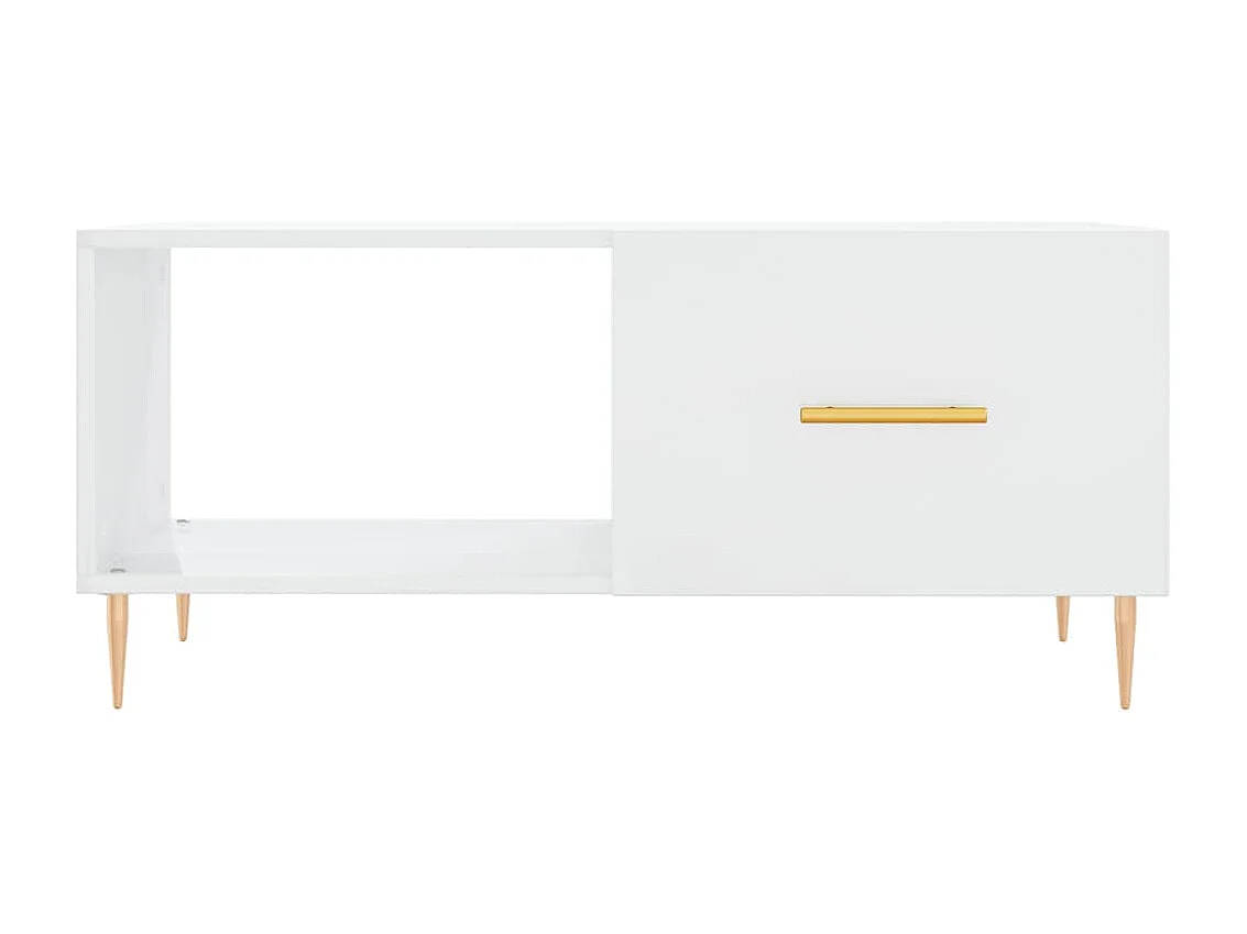 Salontafel 90x50x40 cm bewerkt hout hoogglans wit