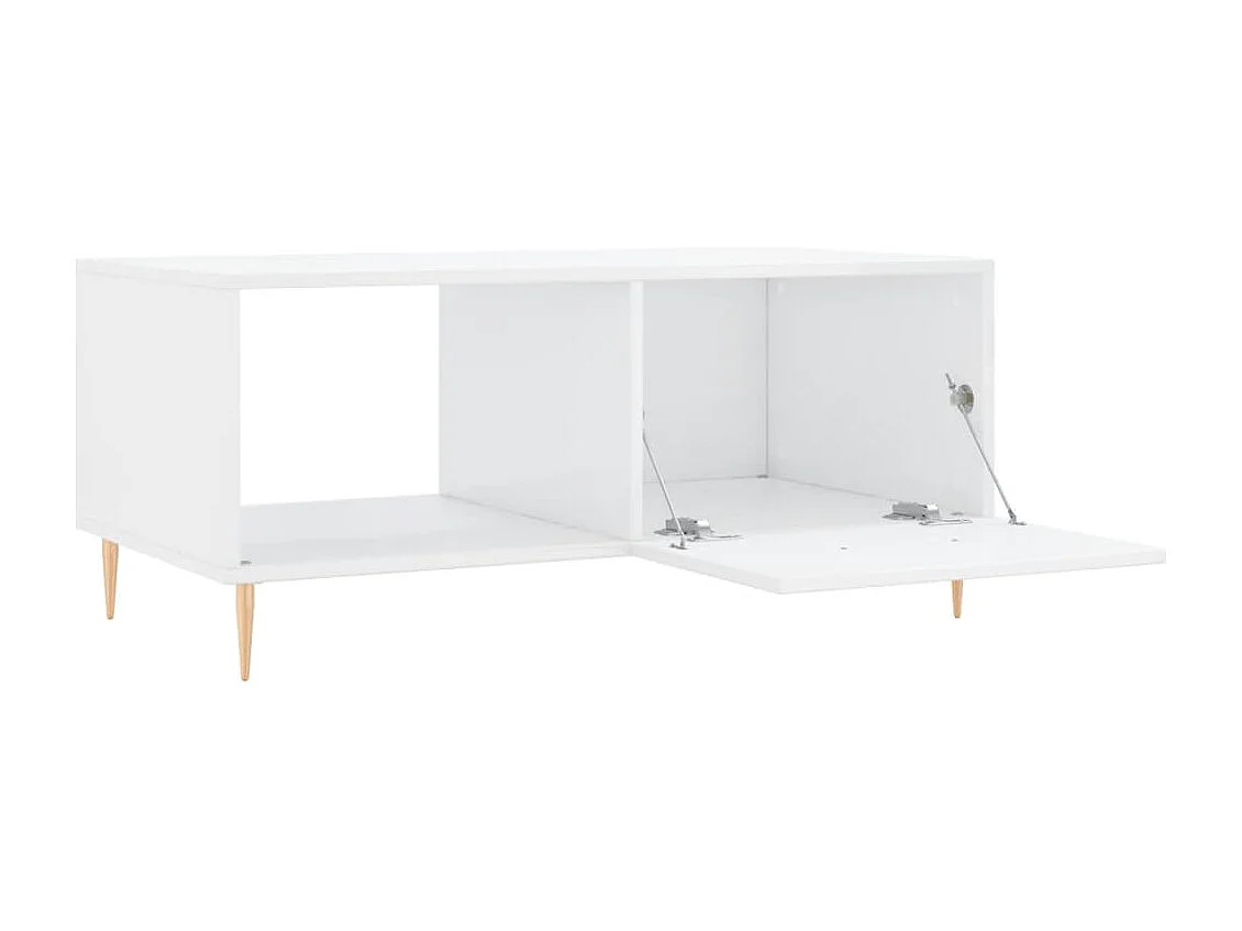 Salontafel 90x50x40 cm bewerkt hout hoogglans wit