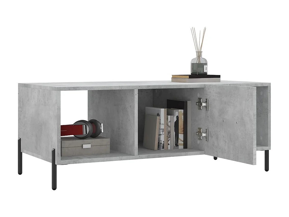 Table basse gris béton 102x50x40 cm bois d'ingénierie