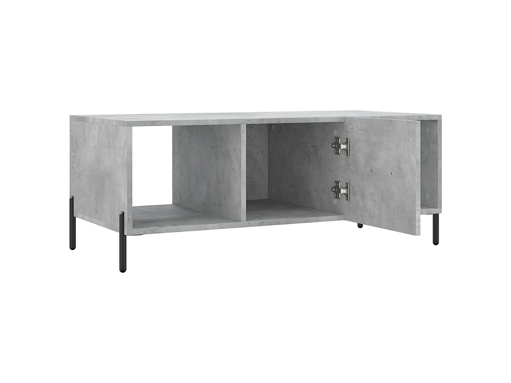 Table basse gris béton 102x50x40 cm bois d'ingénierie