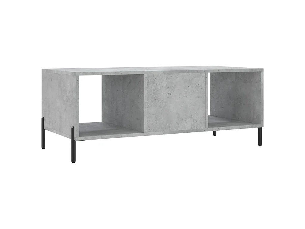 Table basse gris béton 102x50x40 cm bois d'ingénierie