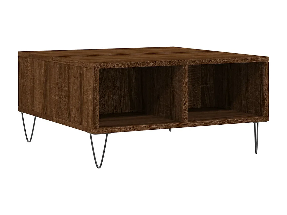 Mesa de centro 60x60x30 cm derivados madeira carvalho castanho