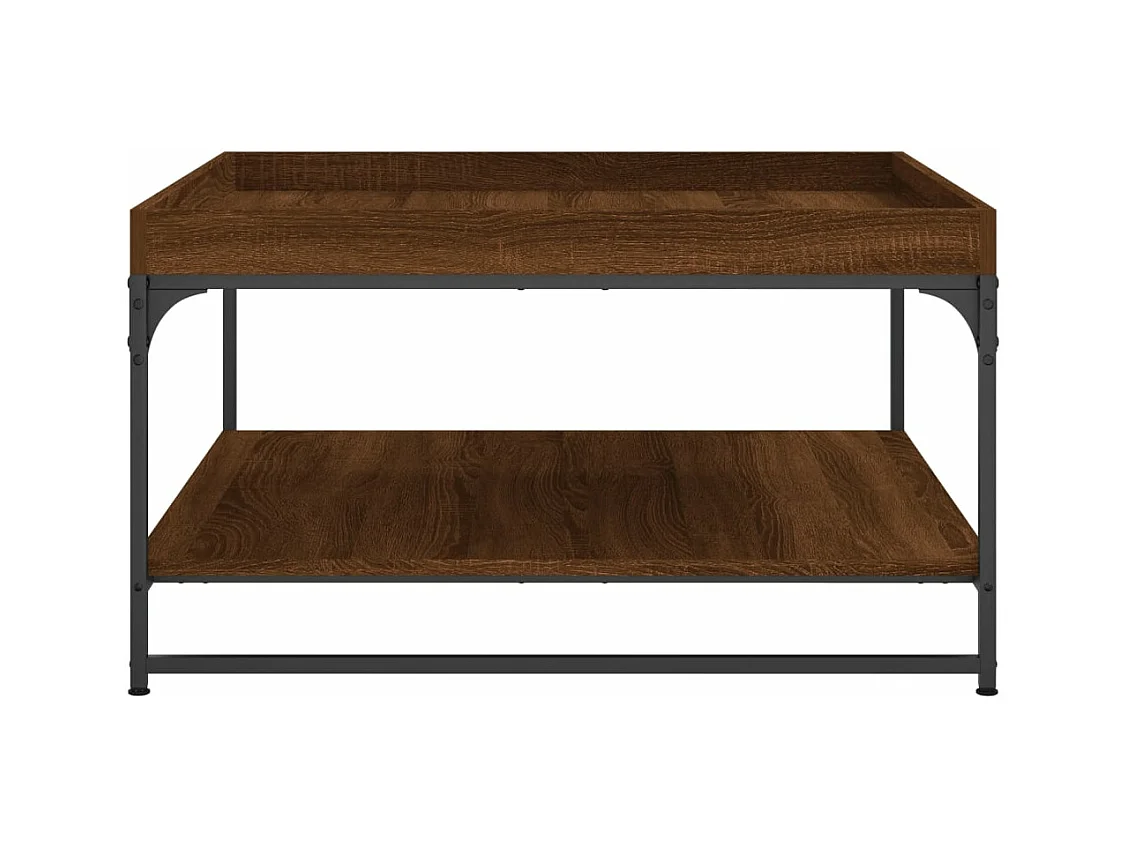 Couchtisch Braun Eichen-Optik 80x80x45 cm Holzwerkstoff Eisen