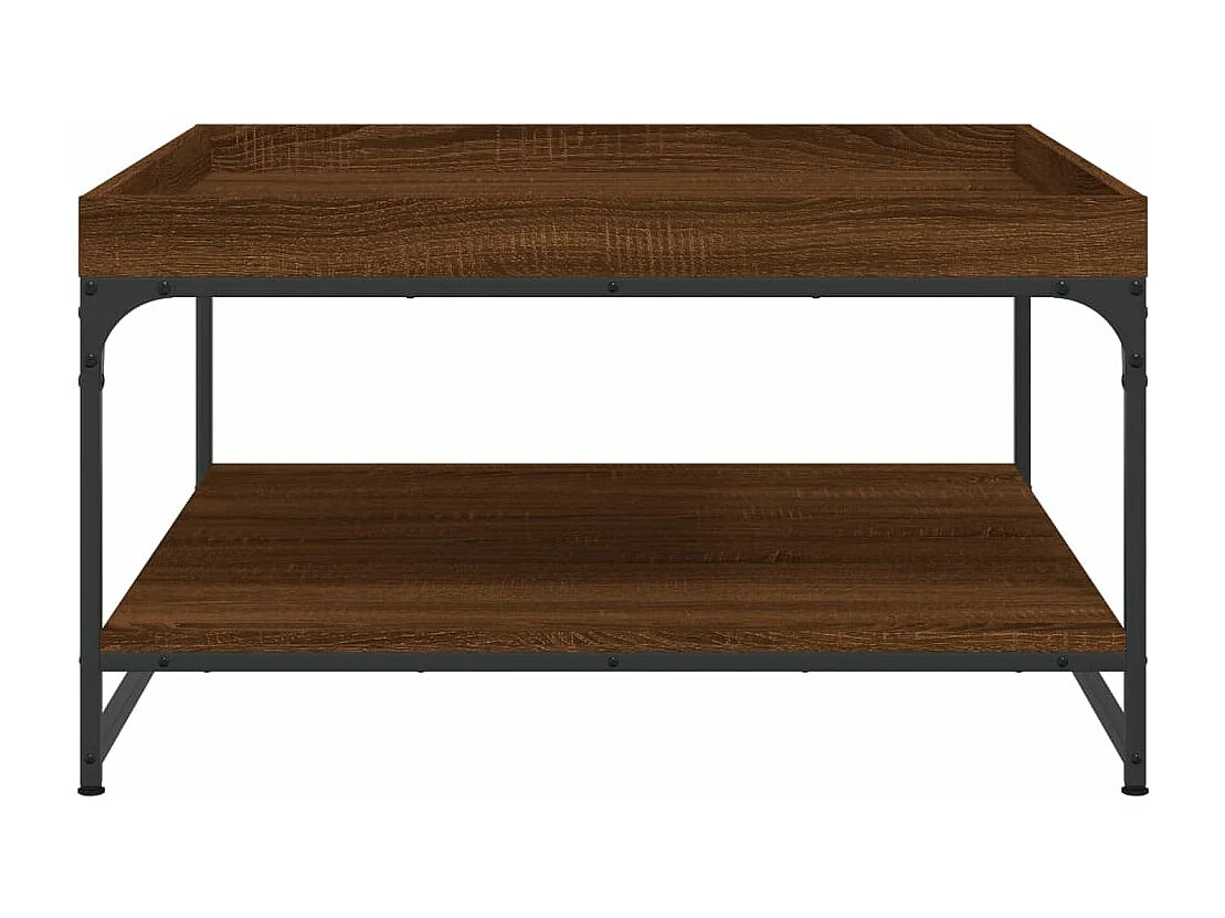 Mesa de centro 80x80x45 deriv. madeira/ferro carvalho castanho