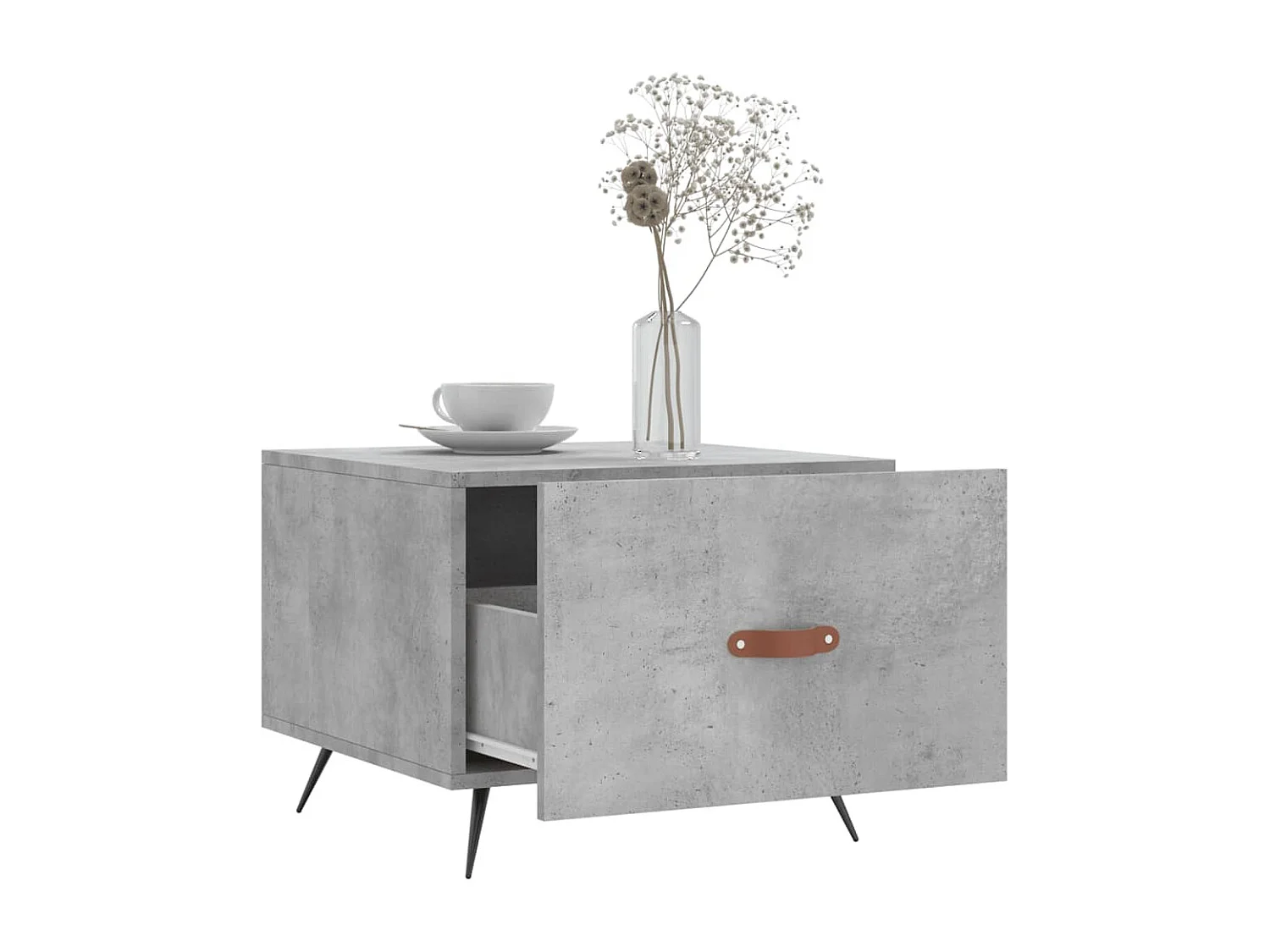 Salontafel 50x50x40 cm bewerkt hout betongrijs