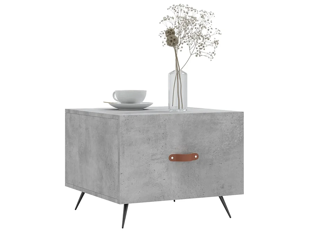 Tavolino Salotto Grigio Cemento 50x50x40 cm Legno Multistrato
