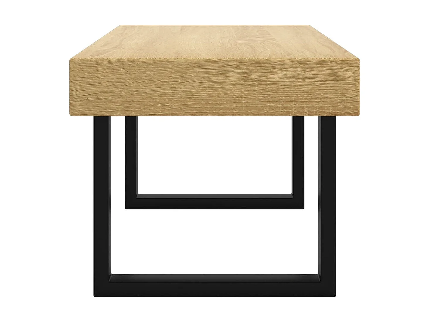 Salontafel 90x45x40 cm MDF en ijzer lichtbruin en zwart