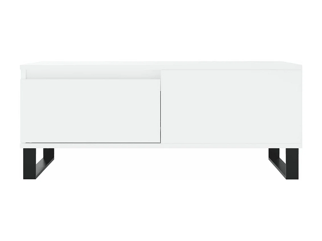 Table basse Blanc 90x50x36,5 cm Bois d'ingénierie