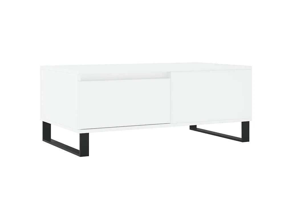 Table basse Blanc 90x50x36,5 cm Bois d'ingénierie