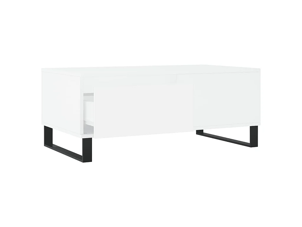 Table basse Blanc 90x50x36,5 cm Bois d'ingénierie
