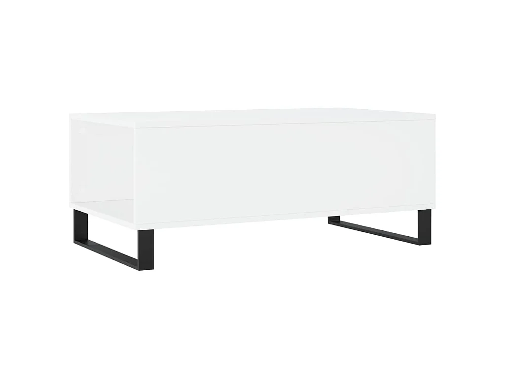 Table basse Blanc 90x50x36,5 cm Bois d'ingénierie