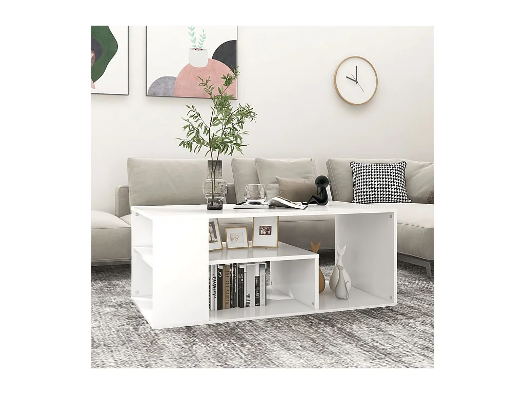Tavolino da Salotto Bianco 100x50x40 cm in Legno Multistrato