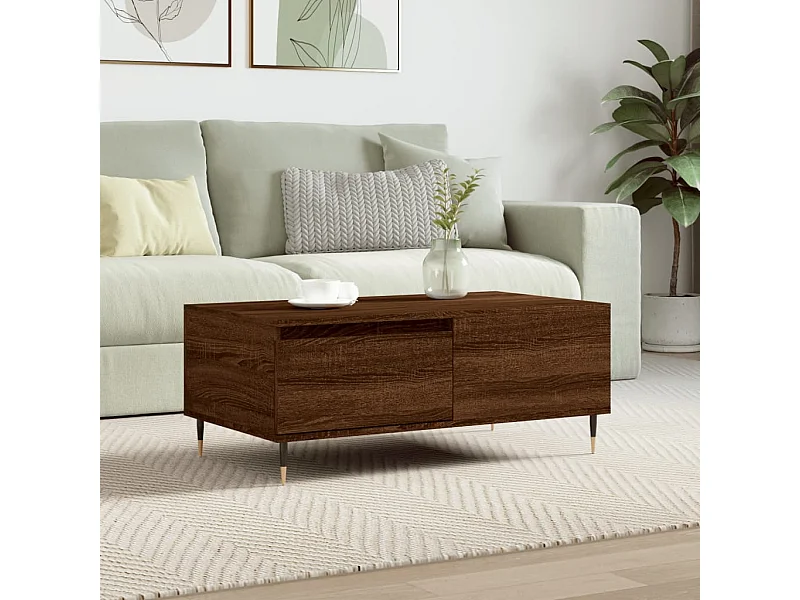 Table basse Chêne marron 90x50x36,5 cm Bois d'ingénierie