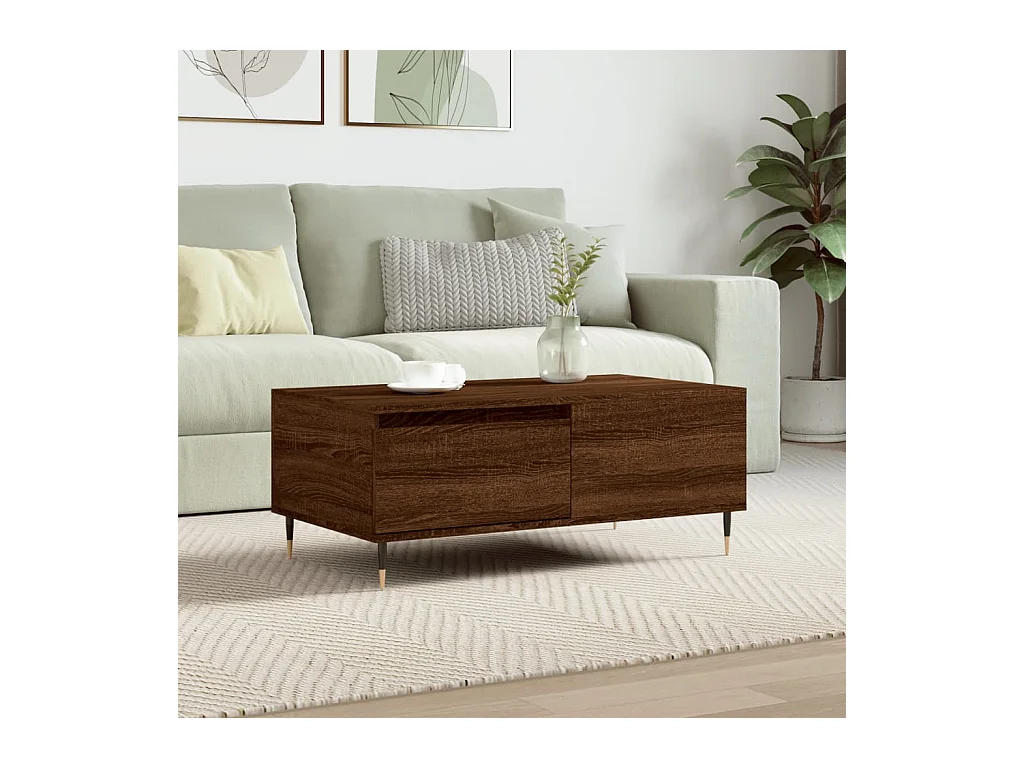 Table basse Chêne marron 90x50x36,5 cm Bois d'ingénierie