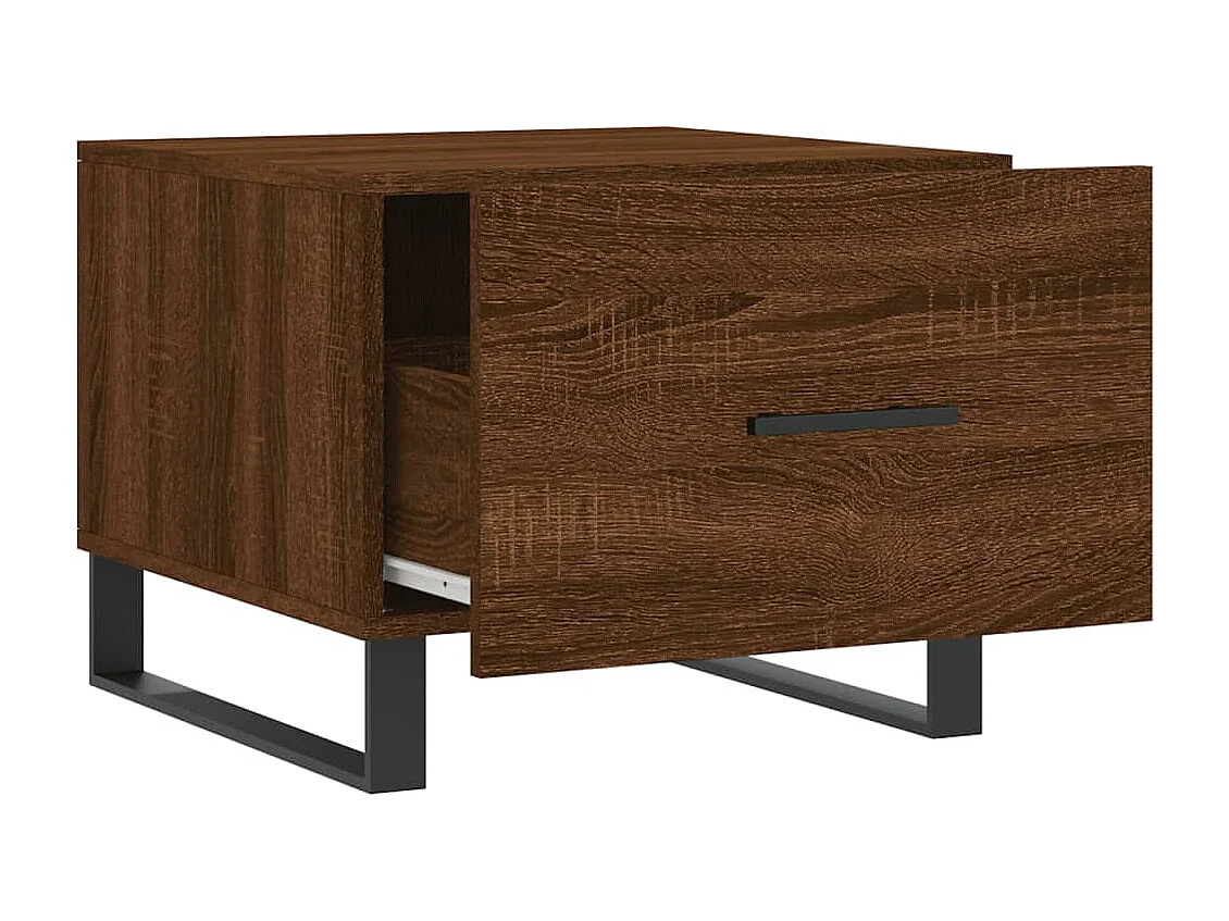 Mesa de centro madera contrachapada roble marrón 50x50x40 cm