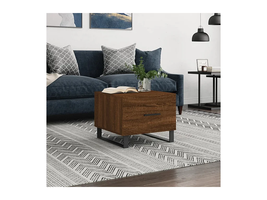 Table basse Chêne marron 50x50x40 cm Bois d'ingénierie