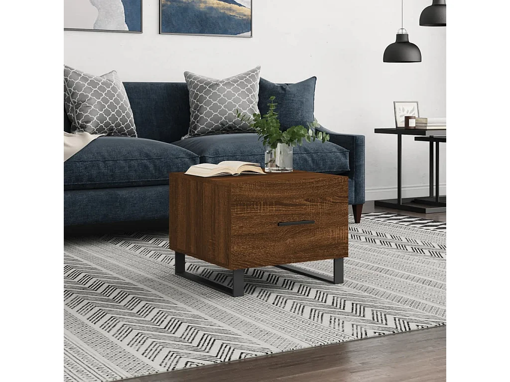 Tavolino da Salotto Rovere Marrone 50x50x40cm Legno Multistrato