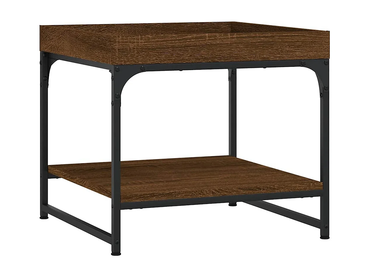 Table basse chêne marron 49,5x49,5x45 cm bois d'ingénierie