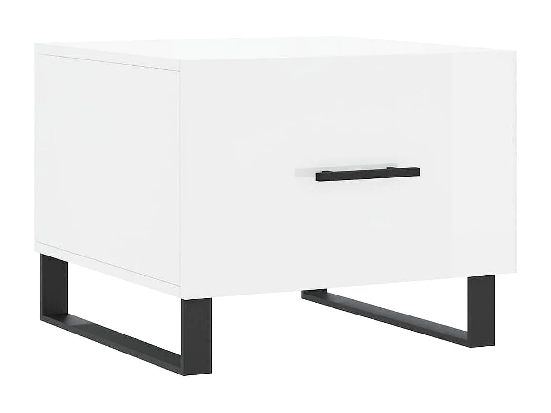 Table basse blanc brillant 50x50x40 cm bois d'ingénierie