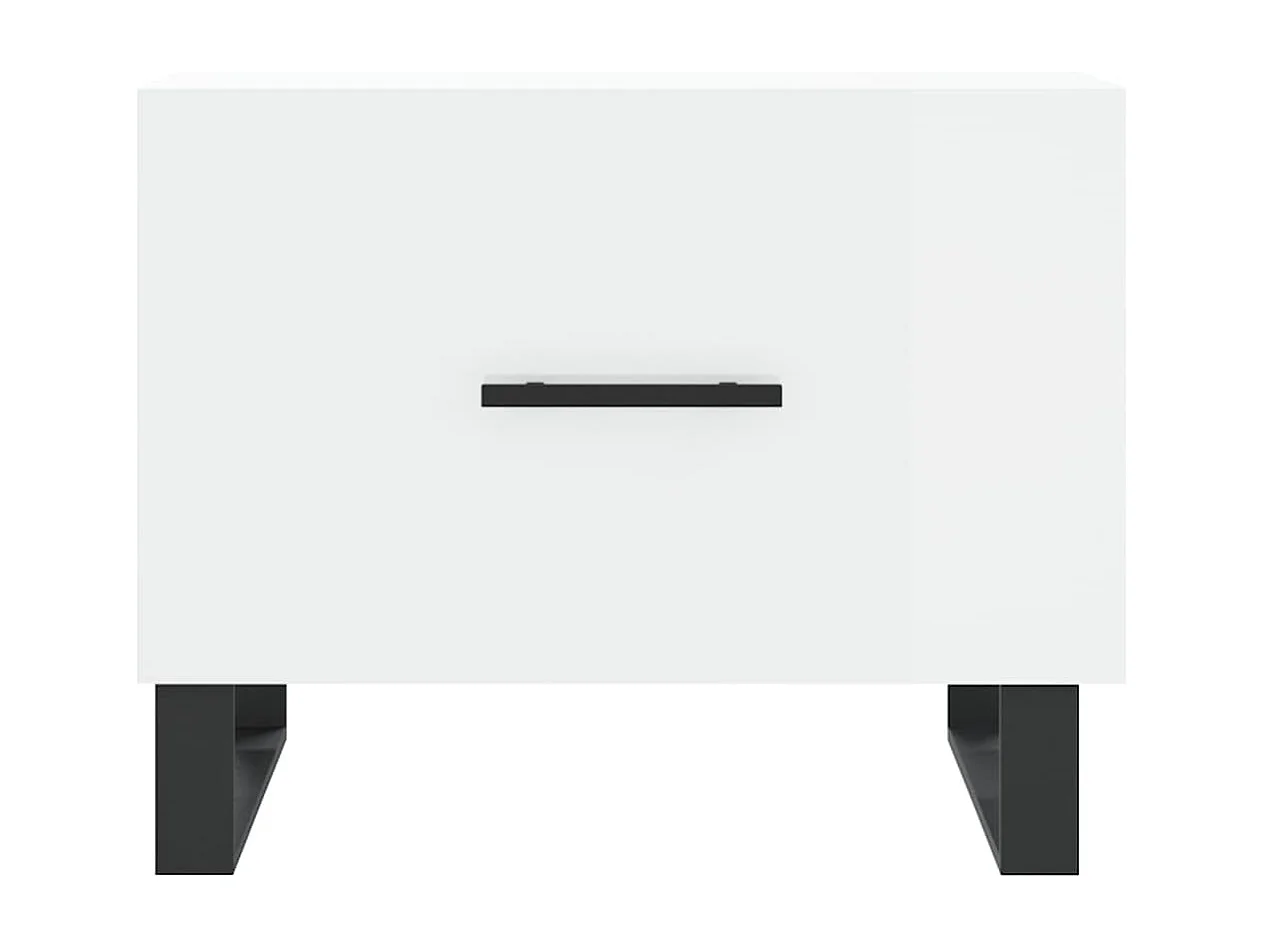 Table basse blanc brillant 50x50x40 cm bois d'ingénierie