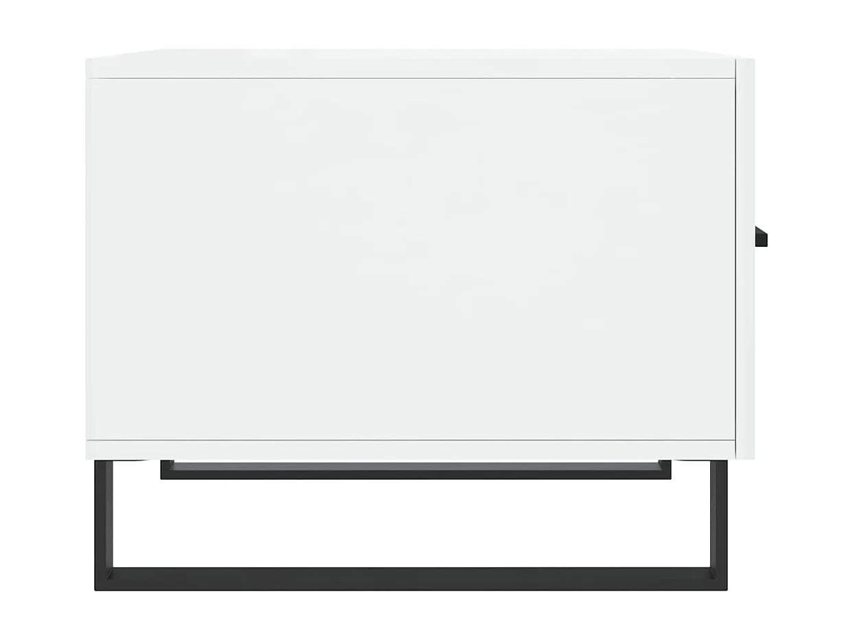 Table basse blanc brillant 50x50x40 cm bois d'ingénierie