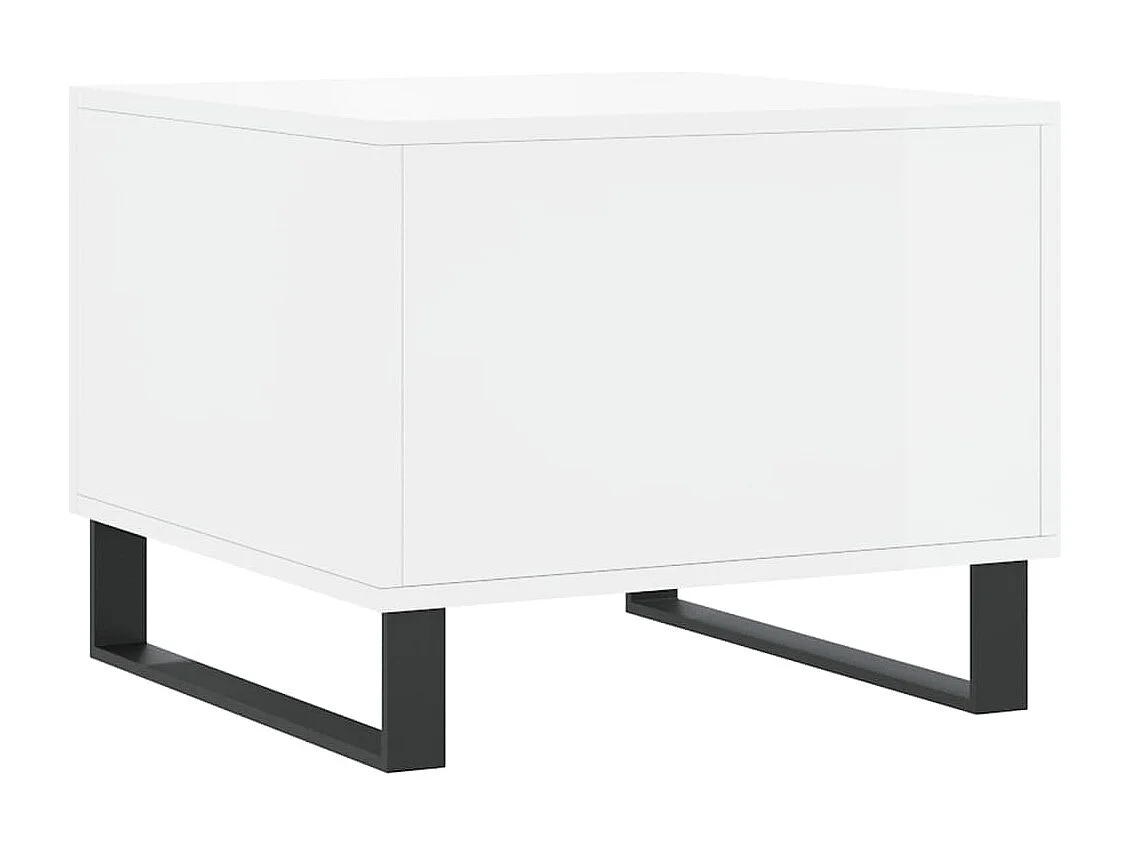 Table basse blanc brillant 50x50x40 cm bois d'ingénierie