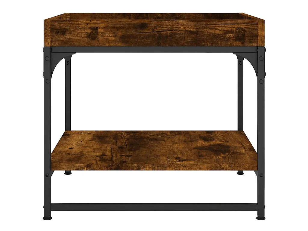 Table basse chêne fumé 49,5x49,5x45 cm bois d'ingénierie