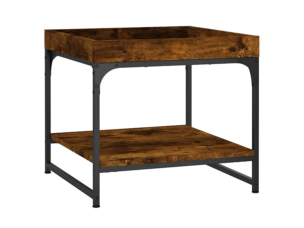 Table basse chêne fumé 49,5x49,5x45 cm bois d'ingénierie