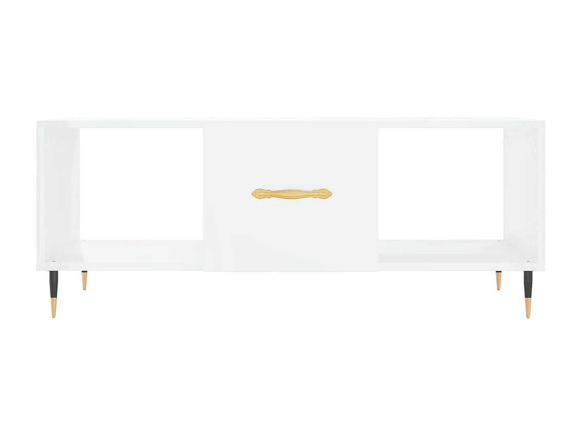 Table basse Blanc brillant 102x50x40 cm Bois d'ingénierie