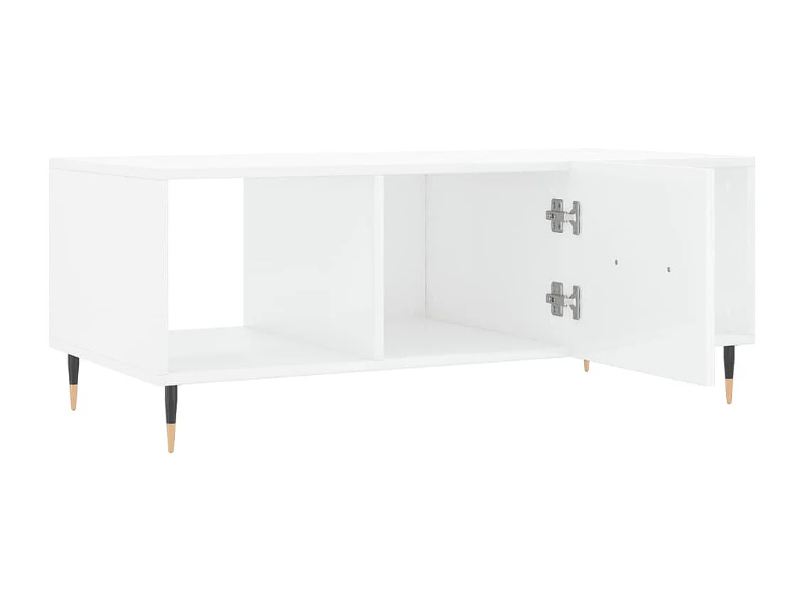 Table basse Blanc brillant 102x50x40 cm Bois d'ingénierie