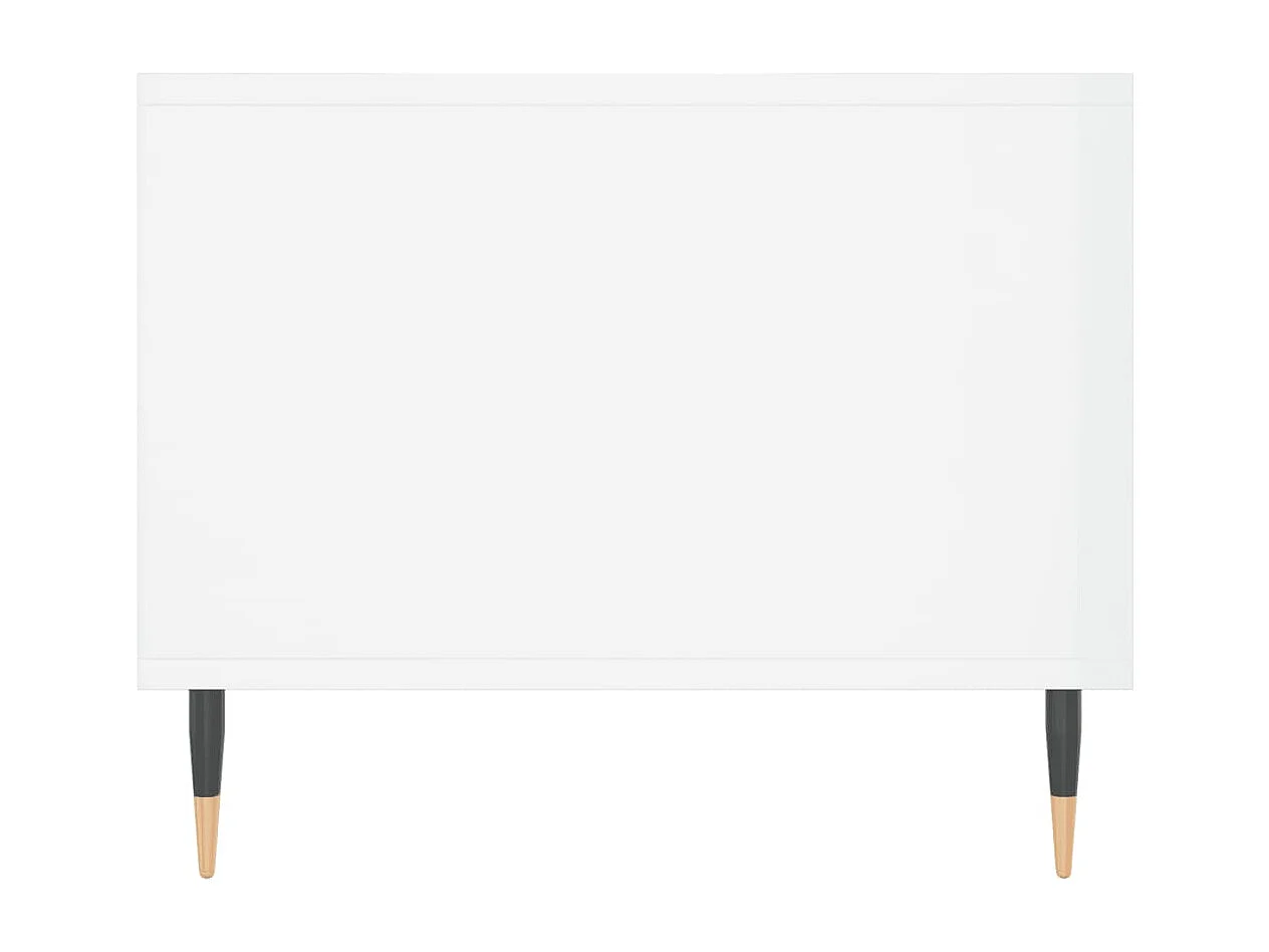 Table basse Blanc brillant 102x50x40 cm Bois d'ingénierie